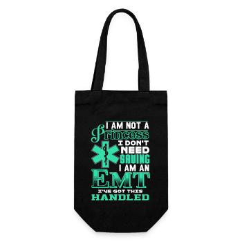 EMT I'm Not A Princess I'm An EMT - Gift Bag for Bottles - black - Front