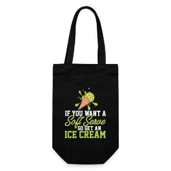 Funny Pickleball If You Want A Soft Serve Go Get - Gift Bag for Bottles - black - Front