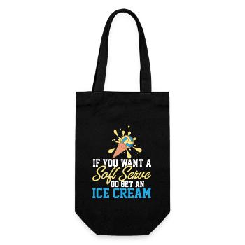 Funny Volleyball If You Want A Soft Serve Go Get - Geschenkbeutel für Flaschen - Schwarz - Vorne
