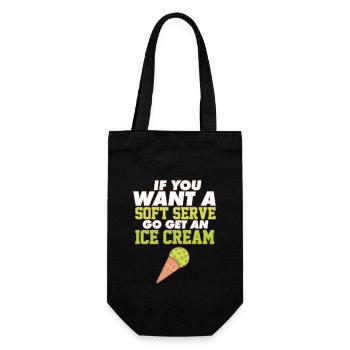 Funny Pickleball If You Want A Soft Serve Go Get - Gift Bag for Bottles - black - Front