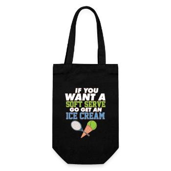 Funny Tennis If You Want A Soft Serve Go Get An - Geschenkbeutel für Flaschen - Schwarz - Vorne