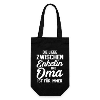 Opa Großmutter Enkelkind Enkelin - Geschenkbeutel für Flaschen - Schwarz - Vorne