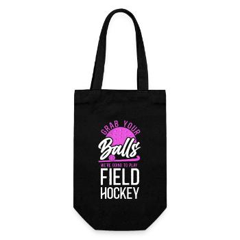 Field Hockey Pun Adult Humor Grab - Gift Bag for Bottles - black - Front