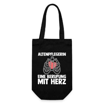Pflege Pflegekraft AltenPflegerinin - Geschenkbeutel für Flaschen - Schwarz - Vorne