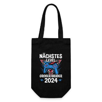 Nächstes Level Großer Bruder 2024 - Geschenkbeutel für Flaschen - Schwarz - Vorne
