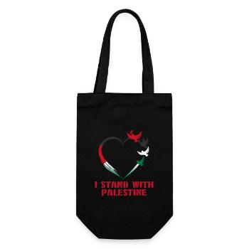 I Stand With Palestine Frieden Freiheit Palästina - Geschenkbeutel für Flaschen - Schwarz - Vorne