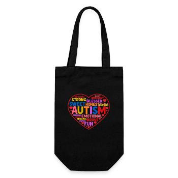 Unterschiedliches Autismus-Bewusstseins-Herz - Geschenkbeutel für Flaschen - Schwarz - Vorne