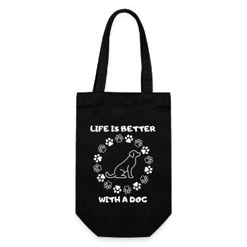 Hundewelpe Hundebesitzer Golden Retriever Hunde - Geschenkbeutel für Flaschen - Schwarz - Vorne