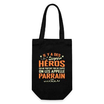 Parrain Super Héros Cadeau Humour Parrain - Sac à bouteille - noir - Devant