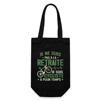 Pas À La Retraite Je Suis Cycliste À Temps Plein - Sac à bouteille - noir - Devant