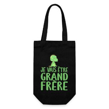 Je Vais être Grand Frère - Annonce Grand Frère - Sac à bouteille - noir - Devant