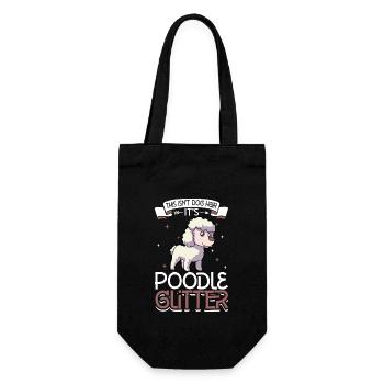 Poodle Glitzer - Geschenkbeutel für Flaschen - Schwarz - Vorne