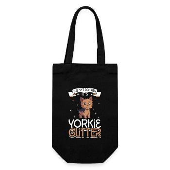 Yorkie Glitzer - Geschenkbeutel für Flaschen - Schwarz - Vorne