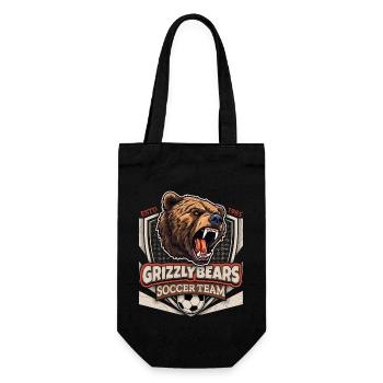 Soccer Club, Soccer, Grizzly Bears Logo - Gift Bag for Bottles - black - Front