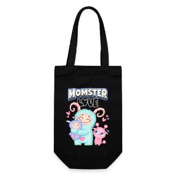 Momster, Momster Love, Mother, Mother's Day Saying - Gift Bag for Bottles - black - Front