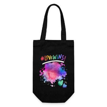 Dire que l’amour gagne ! pour les LGBT, LGBTQ avec des cœurs - Sac à bouteille - noir - Devant