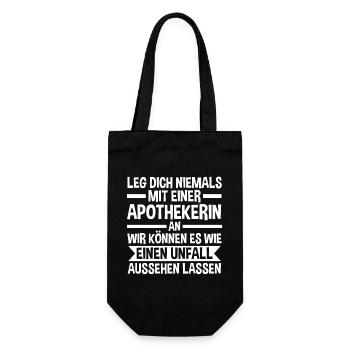 Apotheke Pharmazie Mediziner Apothekerin - Geschenkbeutel für Flaschen - Schwarz - Vorne