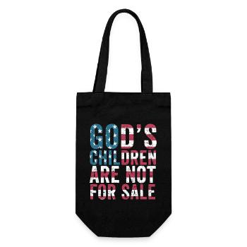 God's Children Are Not For Sale Christian Children - Gift Bag for Bottles - black - Front