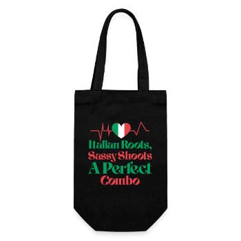 Funny Sarcasm Italy Pride Flag Vibes - Gift Bag for Bottles - black - Front