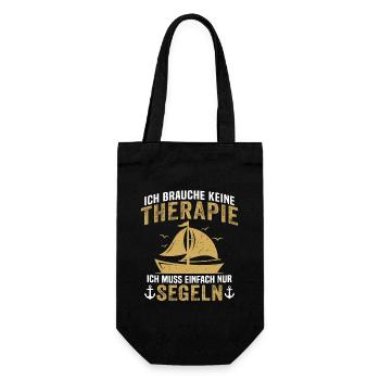 Ich muss einfach nur segeln - Geschenkbeutel für Flaschen - Schwarz - Vorne