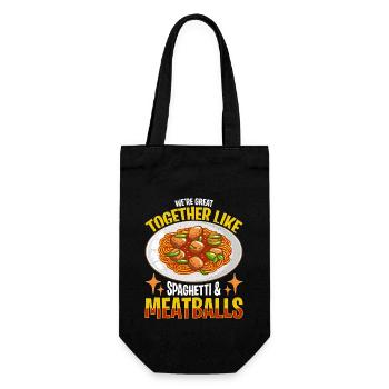 Meatballs We're Great Together Like Meatball Pasta - Gift Bag for Bottles - black - Front