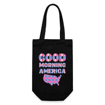 USA, saying Good Morning America - Gift Bag for Bottles - black - Front