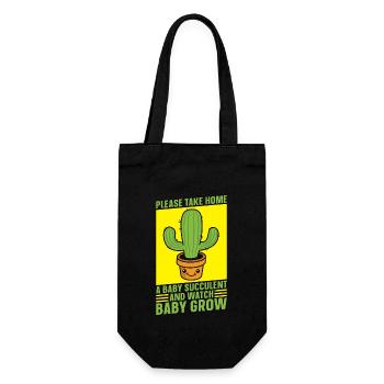 Succulente s’il vous plaît ramener à la maison une plante succulente bébé - Sac à bouteille - noir - Devant