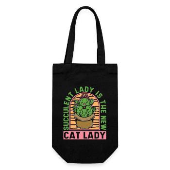 Succulent Lady Is The New Cat Lady Loves Gardening - Gift Bag for Bottles - black - Front