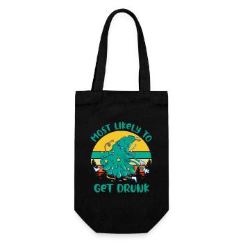 Dabbing Christmas Offensive Rude Xmas - Gift Bag for Bottles - black - Front