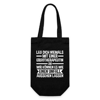 Ergotherapie Ergotherapeutin - Geschenkbeutel für Flaschen - Schwarz - Vorne
