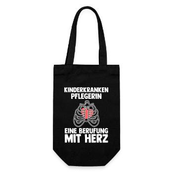 Pfleger Pflegekraft Kinderkrankenpflegerin - Geschenkbeutel für Flaschen - Schwarz - Vorne