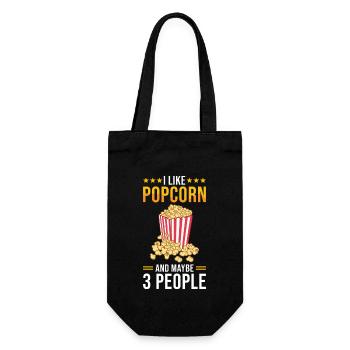 Popcorn Lover Gift Funny Popcorn - Gift Bag for Bottles - black - Front