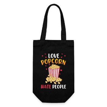 Popcorn Lover Gift Funny Popcorn - Gift Bag for Bottles - black - Front