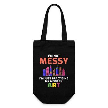 I'm Not A Messy Fun Modern Art Painting - Gift Bag for Bottles - black - Front