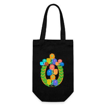 Croix Crucifix botanique Floral Couronne de Laurier multicolore - Sac à bouteille - noir - Devant