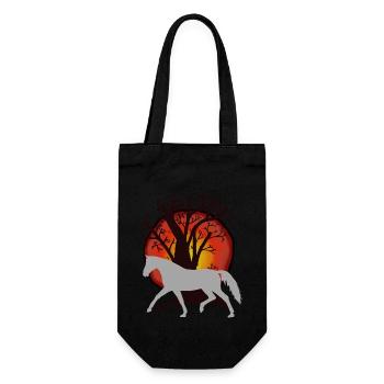 Pferd Pferde Wildpferd Natur Wildnis Sonne Ross - Geschenkbeutel für Flaschen - Schwarz - Vorne