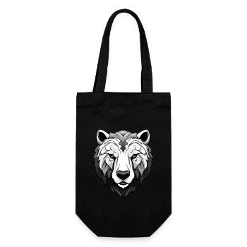 Polar Bear Head Portrait Animal Polar Bear - Gift Bag for Bottles - black - Front
