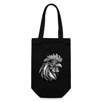 Tête de coq Portrait Animal - Sac à bouteille - noir - Devant