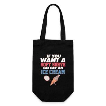 Funny Badminton If You Want A Soft Serve Go Get - Geschenkbeutel für Flaschen - Schwarz - Vorne