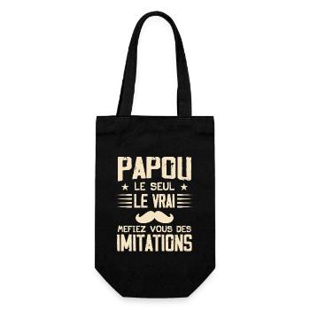 Papou Fete Des Grand Père Papy - Sac à bouteille - noir - Devant
