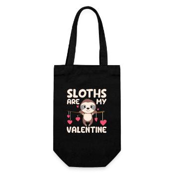 Sloths Are My Valentine Sloth Lover Animal Va - Gift Bag for Bottles - black - Front