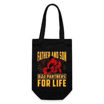 Father and Son BJJ Partners for Life - Gift Bag for Bottles - black - Front