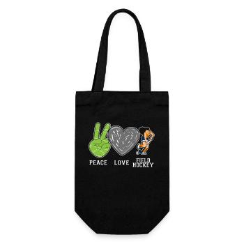 Field Hockey Peace Love Field - Geschenkbeutel für Flaschen - Schwarz - Vorne