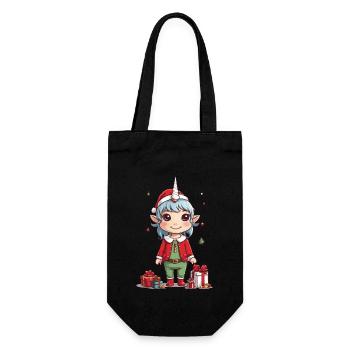 Magical Christmas Unicorn Unicorn for Christmas - Gift Bag for Bottles - black - Front