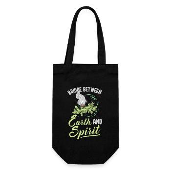 Smudge Sage Feather Spiritual Witchcraft Meditate - Gift Bag for Bottles - black - Front