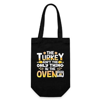 The Turkey Ain't The Only Thing - Thanksgiving - Gift Bag for Bottles - black - Front