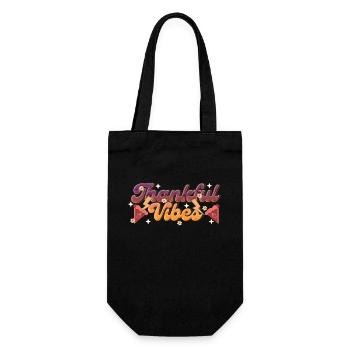 Thankful Vibes - Retro Thanksgiving Women - Gift Bag for Bottles - black - Front