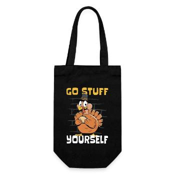 Go Stuff Yourself - Kids Funny For Thanksgiving - Gift Bag for Bottles - black - Front
