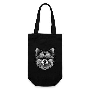 Pomeranian Dog Head Portrait Animal - Gift Bag for Bottles - black - Front