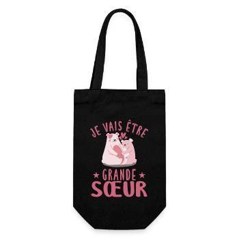 Grande-Soeur Humour Annonce Grossesse - Sac à bouteille - noir - Devant